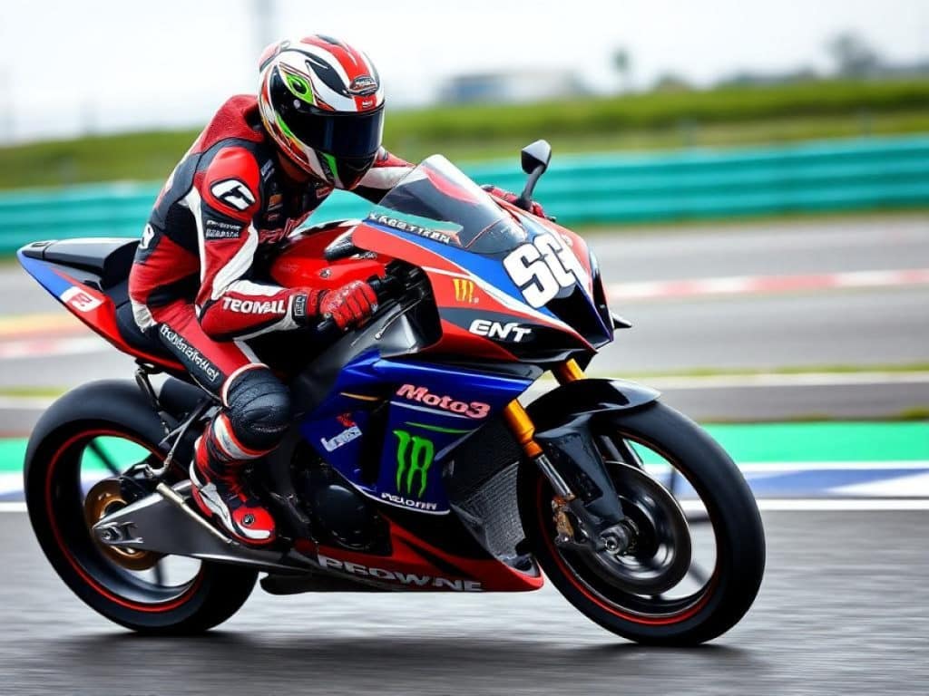 Valentin Perrone ahead at the Moto3 test in Le Mans