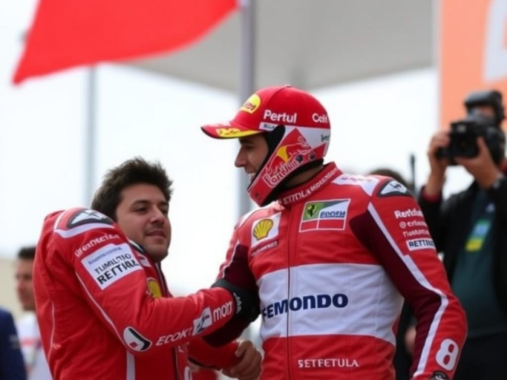 Fernando Alonso felicita a Marc Márquez por su victoria c...