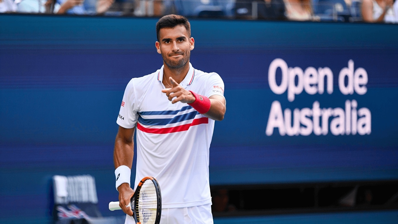 La celebración de Carlos Alcaraz tras ganar a Zverev