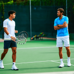 Carlos Alcaraz y Martín Landaluce se entrenan en El Palmar