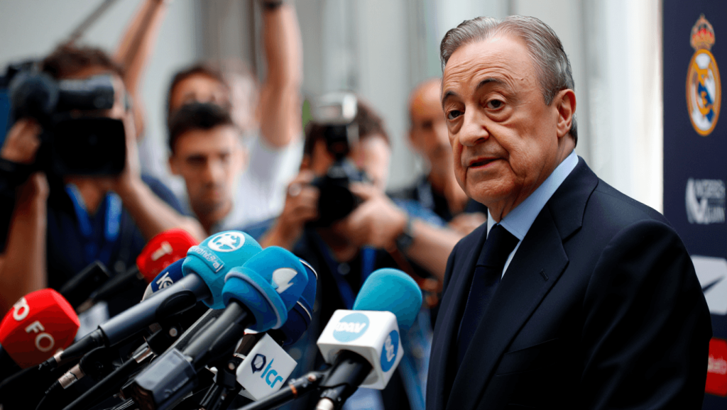 Florentino Pérez y la prensa a la que "no llega": lo que dicen las grandes cabeceras deportivas internacionales de su 'show' 

